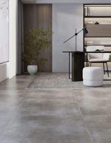 Gạch vân xi măng, mặt matt, lát sàn, sạch sẽ, độc đáo, cố điển.